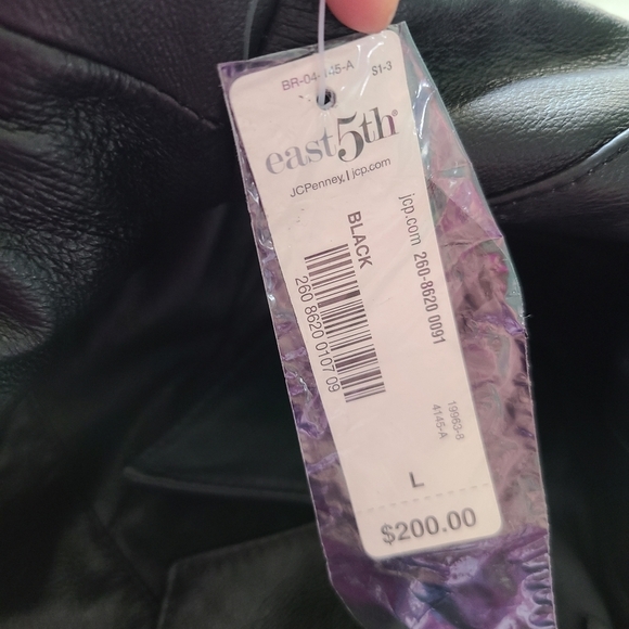 East 5th Leather Black Leather Jacket Size Large NWT - Picture 8 of 9